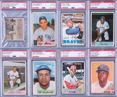 1948-1971 Topps and Assorted Brands Hall of Famers Graded Collection (13 Different)